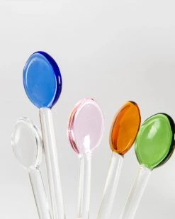 Poketo Colored Glass Tea Spoons Set NEW