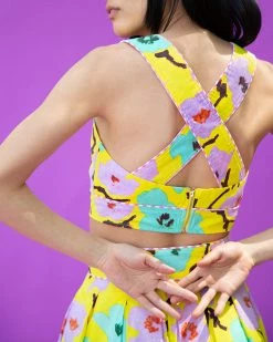 Rachel Antonoff Clothing Antonia Crop Top - Yellow Poppy