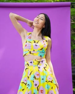 Rachel Antonoff Clothing Antonia Crop Top - Yellow Poppy