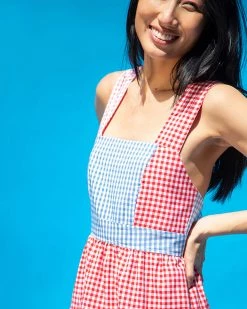 Rachel Antonoff Hannah Pinafore Maxi Dress - Multi Gingham