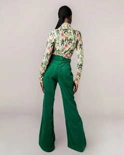 Rachel Antonoff Mike Wide Leg Pant - Emerald