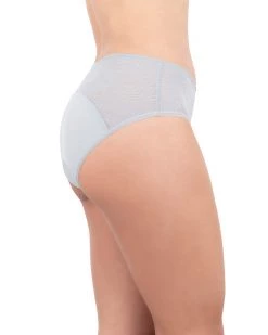 Saalt Leakproof Lace Hipster Period Underwear - Pebble Gray Clothing
