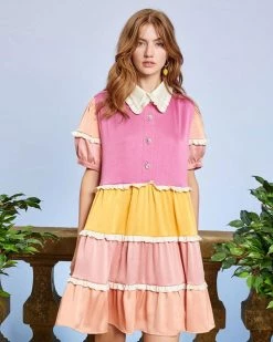Sister Jane Sunbeam Tiered Mini Dress NEW
