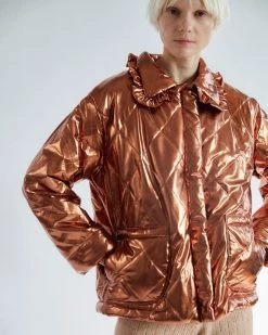Tach Geo Metallic Jacket - Copper Clothing