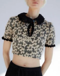 Tach Noa Jaquard Floral Top - Black/Beige