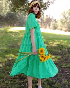 Greylin Clothing Tessa Tiered Gathered Poplin Dress