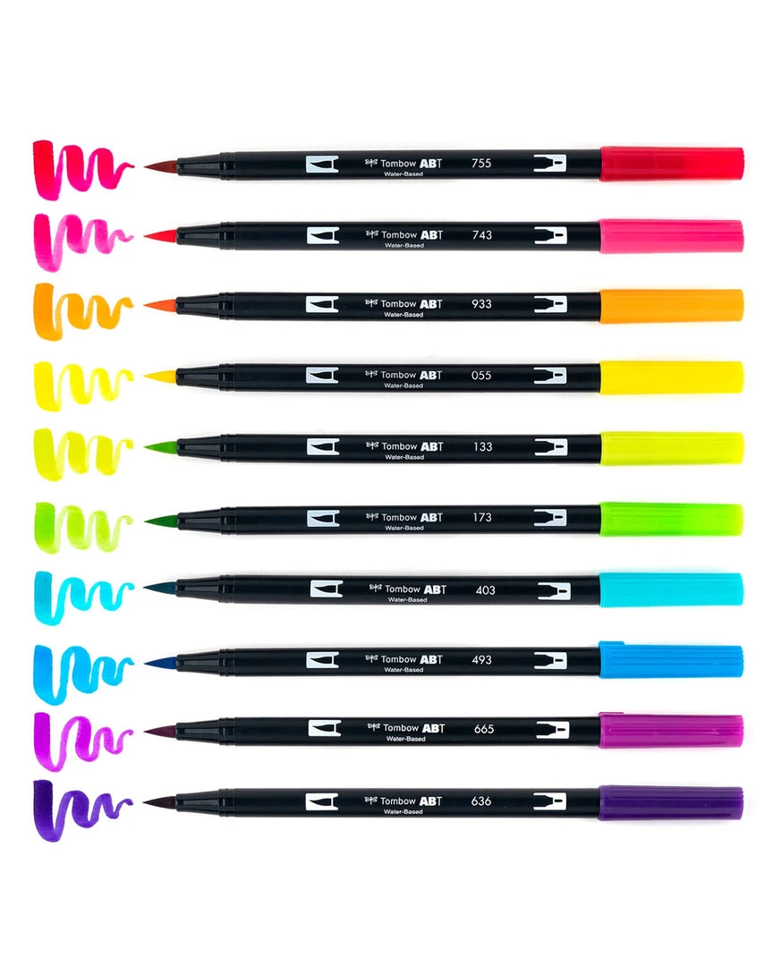 Tombow Planners + Desk Dual Brush Pen Art Markers: Bright 1 Tombow Planners + Desk Dual Brush Pen Art Markers: Bright