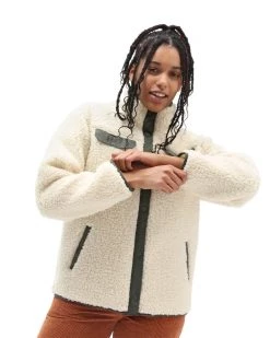Vans Dreaming Sherpa Jacket - Bone White Clothing