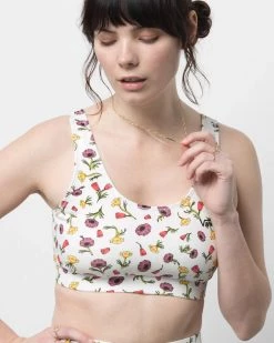Vans NEW Flying V Print Bralette - Marshmallow