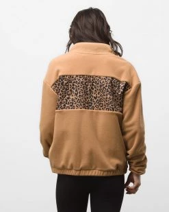 Vans Clothing Quinn Mock Zip Up Jacket - Chipmunk