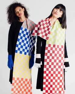 Verloop Checkerboard Scarf - Stone Sale