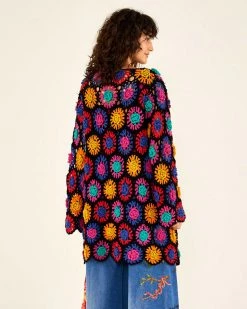Farm Rio Clothing Crochet Flowers Cardigan