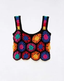 Farm Rio Crochet Flowers Top Clothing