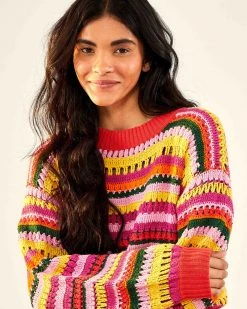 Farm Rio Fruit Dream Crochet Sweater Clothing