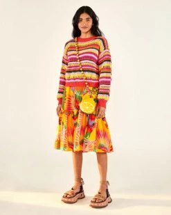 Farm Rio Fruit Dream Crochet Sweater Clothing