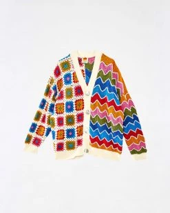Farm Rio Mixed Textures Crochet Cardigan Clothing