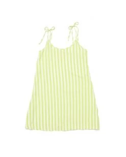Ban.do Breezy Dress - Lime Green Stripes Clothing