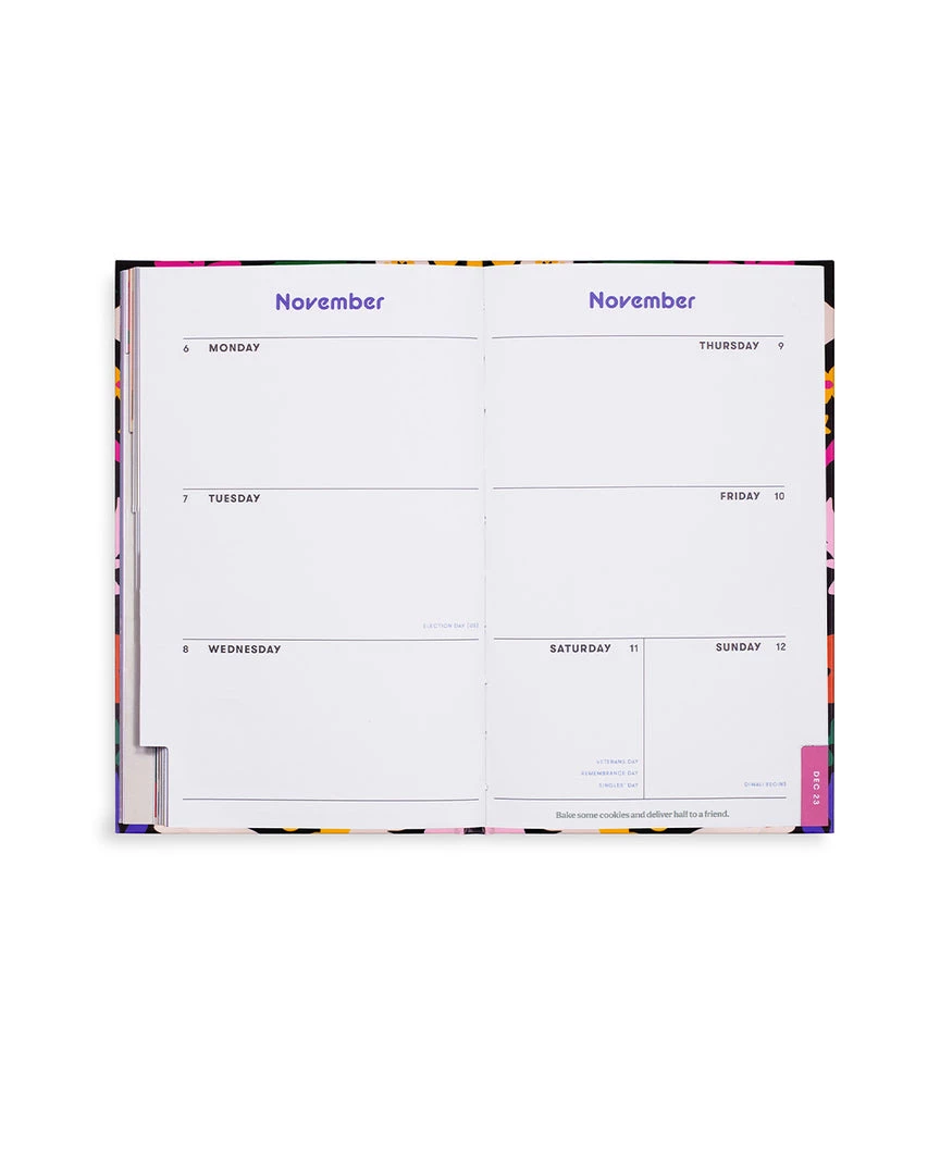 Ban.do NEW Classic 12-Month Planner - Flower Power Black 6 Ban.do NEW Classic 12-Month Planner - Flower Power Black