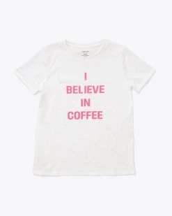 Ban.do I Believe In Coffee Tee - Pink Clothing