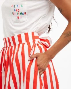 Ban.do Easy Wrap Skirt - Red/Ivory Stripe Clothing