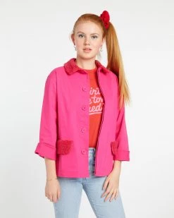 Ban.do Sherpa Work Jacket - Hot Pink