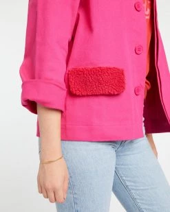 Ban.do Sherpa Work Jacket - Hot Pink