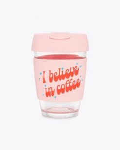 Ban.do Glass Travel Mug - I Believe In Coffee