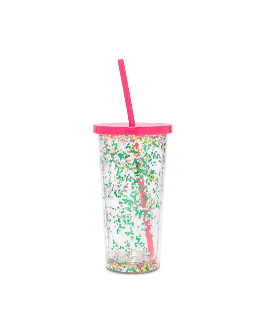 Ban.do Glitter Bomb Sip Sip Tumbler With Straw - Flower Bomb Living 1 Ban.do Glitter Bomb Sip Sip Tumbler With Straw - Flower Bomb Living