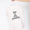 Ban.do Joy Is My Priority Striped Tee Clothing