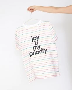 Ban.do Joy Is My Priority Striped Tee Clothing