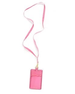 Ban.do Keep It Close Card Case With Lanyard - Metallic Pink