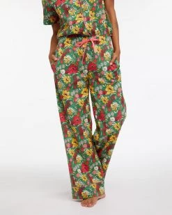 Ban.do Leisure Pants - Emerald Super Bloom Clothing