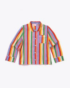 Ban.do Long Sleeve Leisure Top - Rainbow Stripes