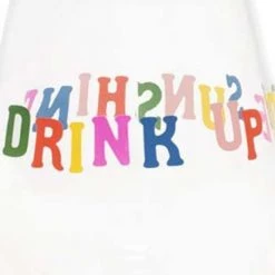 Ban.do Party On Wine Glass Set Of 2 - Drink Up The Sunshine Living