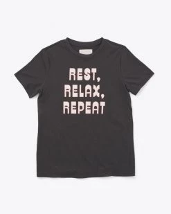Ban.do Rest, Relax, Repeat Tee - Vintage Black Clothing