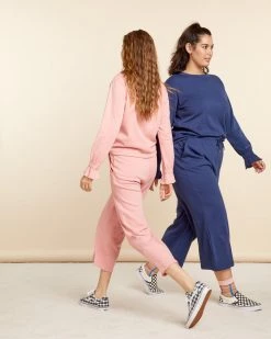 Ban.do Clothing Ruffle Sweatshirt - True Navy