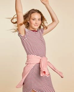 Ban.do Dahlia Stripe Midi Length Tee Dress