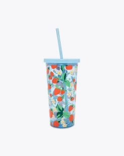 Ban.do Sip Sip Tumbler With Straw - Strawberry Field