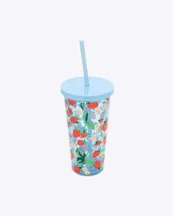 Ban.do Sip Sip Tumbler With Straw - Strawberry Field
