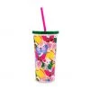 Ban.do Sip Sip Tumbler With Straw - Berry Butterfly White