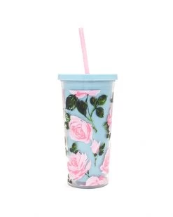 Ban.do Living Sip Sip Tumbler With Straw - Rose Parade