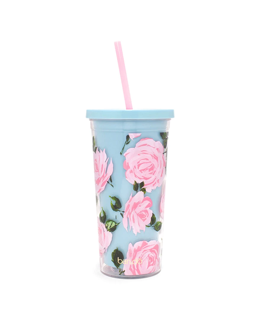 Ban.do Living Sip Sip Tumbler With Straw - Rose Parade 3 Ban.do Living Sip Sip Tumbler With Straw - Rose Parade