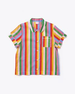 Ban.do Short Sleeve Leisure Top - Rainbow Stripes