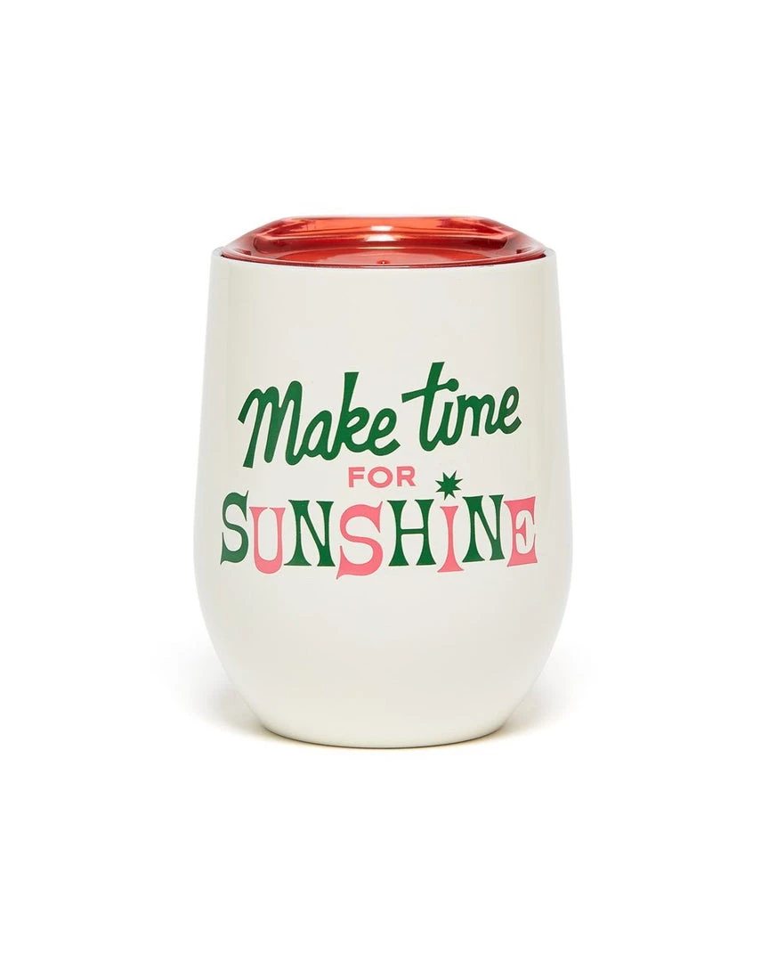 Ban.do Stainless Steel Wine Glass With Lid - Make Time For Sunshine 1 Ban.do Stainless Steel Wine Glass With Lid - Make Time For Sunshine