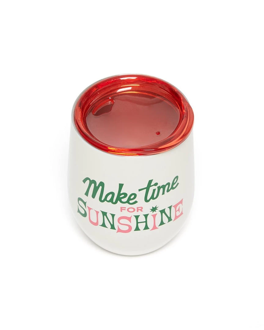 Ban.do Stainless Steel Wine Glass With Lid - Make Time For Sunshine 3 Ban.do Stainless Steel Wine Glass With Lid - Make Time For Sunshine