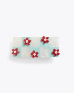 Ban.do X Chunks Checker Barrette With Small Flowers