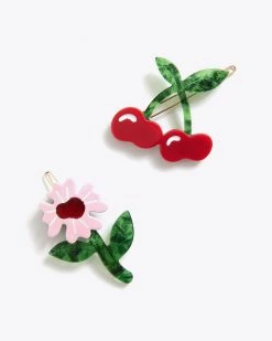 Ban.do X Chunks Flower And Cherry Clip Set Accessories