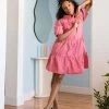 Compañía Fantástica Pink Tiered Dress Clothing