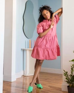 Compañía Fantástica Pink Tiered Dress Clothing