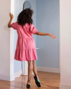 Compañía Fantástica Pink Tiered Dress Clothing